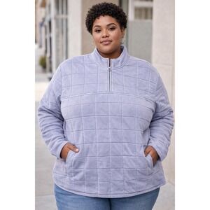 Ridgecut Toughwear And Unisex 3X Quilted Quarter Zip Pullover Blue